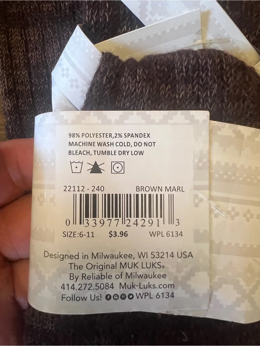 NWT Muk Luks Brown Over-the-knee Socks - Size 6-11